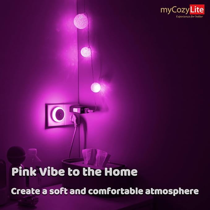 myCozyLite Pink Light Night Light Plug in, Home Decor, Dusk to Dawn Sensor - Image 3