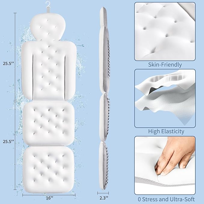 Luxury Bath Cushion, Full Body Bathtub Pillow - Image 6