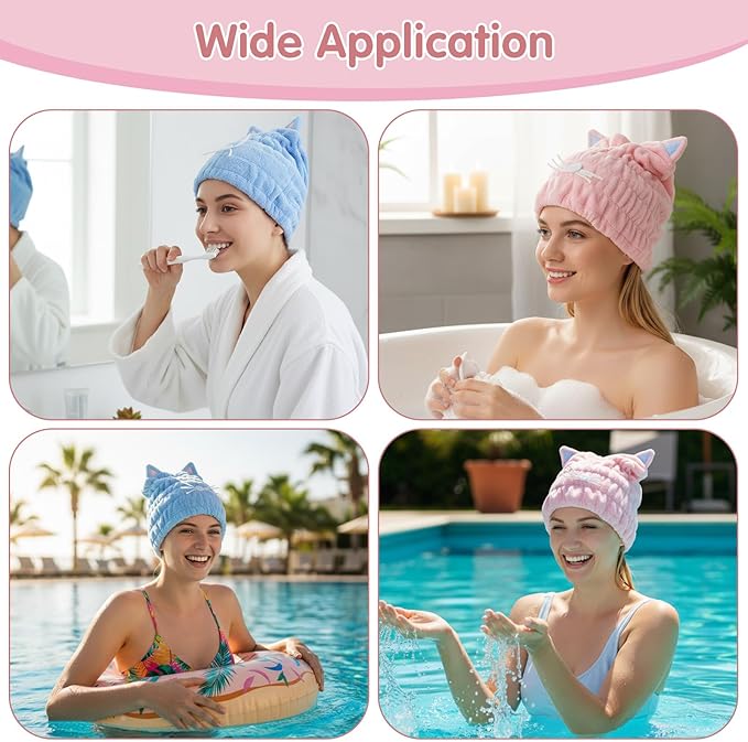 2Pcs Microfiber Hair Towel Wrap, Microfiber Hair Drying Towel Wraps - Image 7