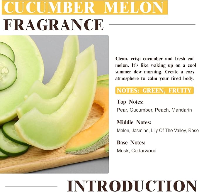 EUQEE Cucumber Melon Fragrance Oil, Premium Cucumber Melon Essential Oil 2.02 - Image 4