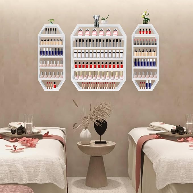 Nail Polish Organizer Wall Mounted, Metal Nail Polish Storage Holder - Image 2