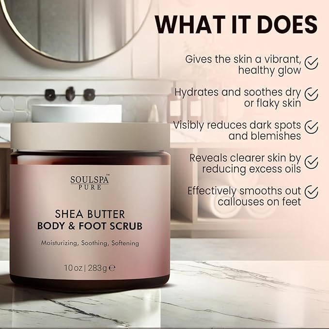 Shea Butter Body & Foot Scrub | Gentle and Nourishing Moisturizing Shea Butter - Image 4