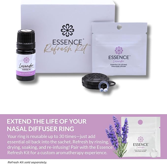 Essence Wearable Aromatherapy Nasal Diffuser – Lavender Essential Oil Nose Ring - Image 6