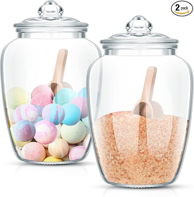 SiliFine 2 Sets 74 oz Bath Salt Container by SiliFine