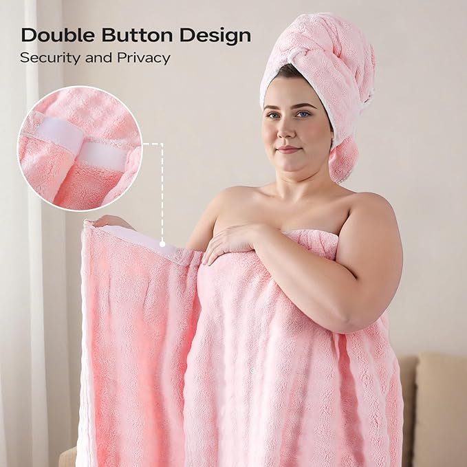 REDKISS Pink Plus Size Towel Wrap - Image 5