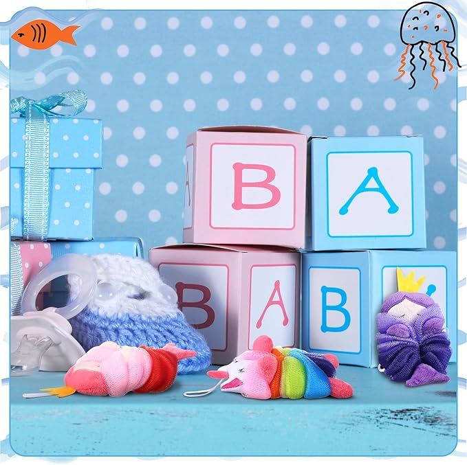Tatuo 4 Pcs Animal Bath Loofahs Kids Body Loofah Cartoon Shower Cute Bath - Image 4