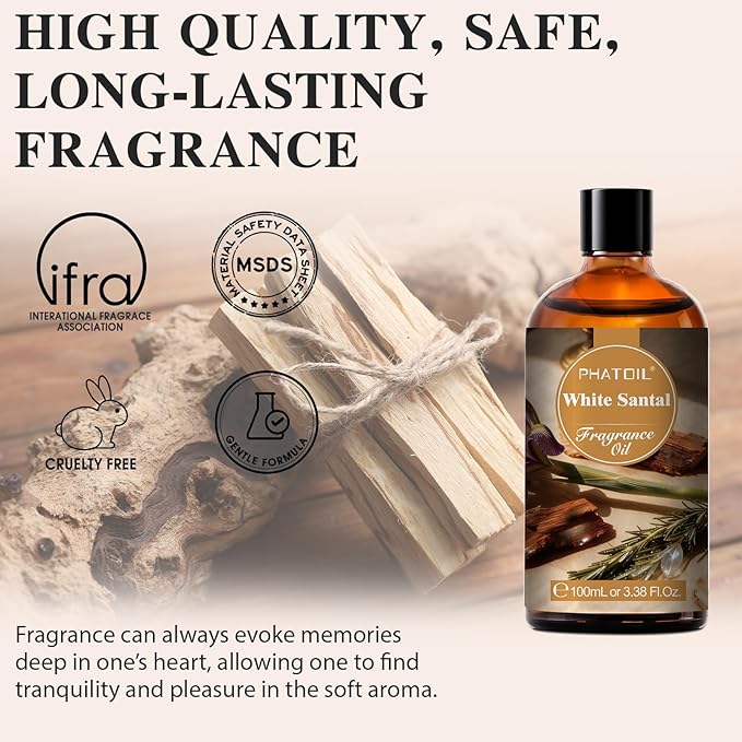 PHATOIL 3.38FL.OZ White Santal Fragrance Oils - Image 2
