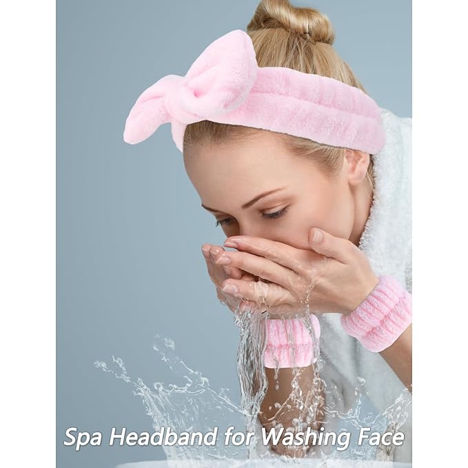 VELSCRUN Spa Headbands for Wash Face, Makeup Headband, Facial Skincare Headbands - Image 2