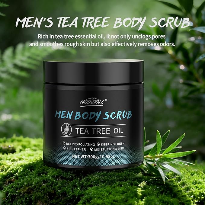 Men Body Scrub with Tea Tree Oil Exfoliating Body Scrub - Image 2