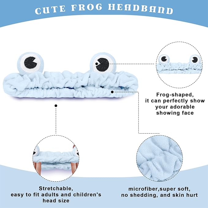 Jowmoy Blue color Frog Eye Elastic Headband - Image 3