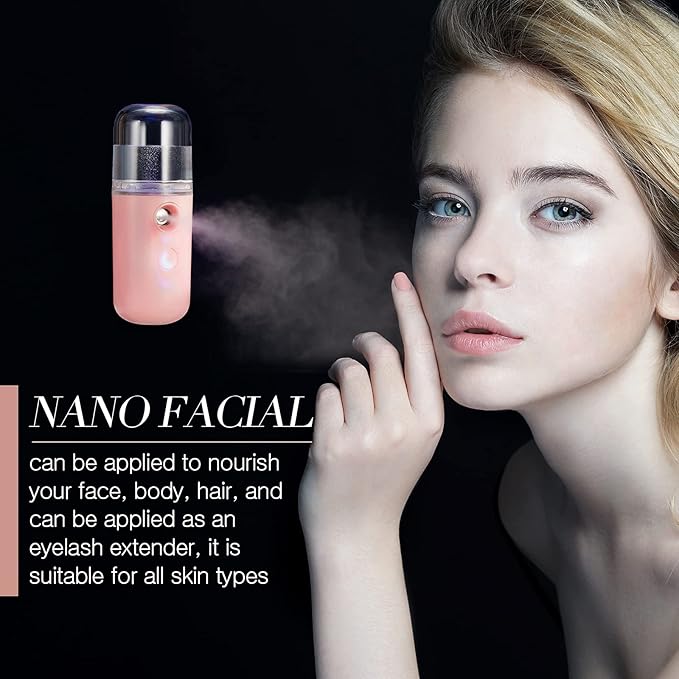 Honoson 2 Pack Nano Facial Mister Spray Bottle Handheld Humidifier Portable - Image 6