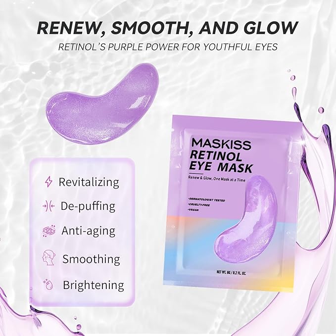 Maskiss Retinol Under Eye Patches, Puffy Eyes & Wrinkles, Firming Collagen Eye - Image 2