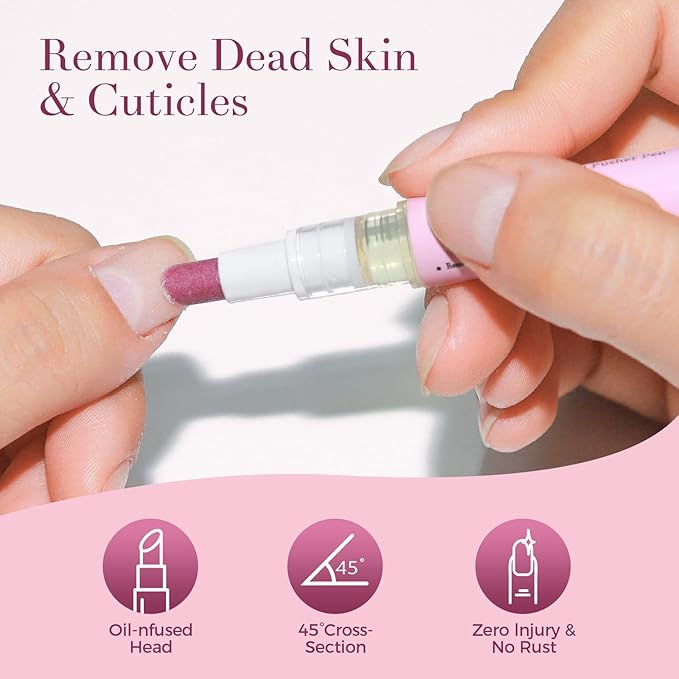Ceramic Cuticle Pusher & Oil Pen, 2ml Rose/Lavender/Fragrance Free Scented Nail - Image 8