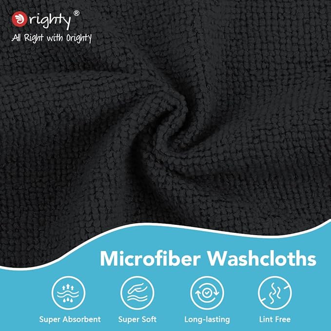 Orighty Washcloths, 5 Pack Microfiber Face Towels, Highly Absorbent and Soft - Image 6