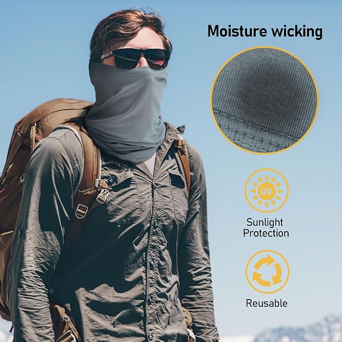 TICONN Neck Gaiter Face Cover Scarf, Neck Warmer Breathable Sun & Wind-proof - Image 5