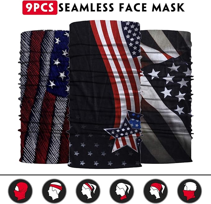 Venswell Neck Gaiter Face Mask Men Women, Seamless Bandana Rave Face Cover - Image 3