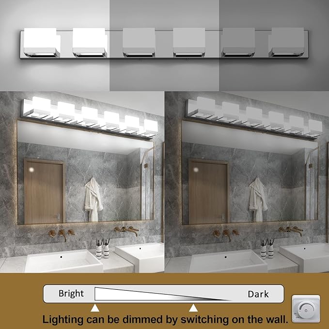 Tipace 6 Lights Dimmable LED Modern Vanity Lights - Image 2