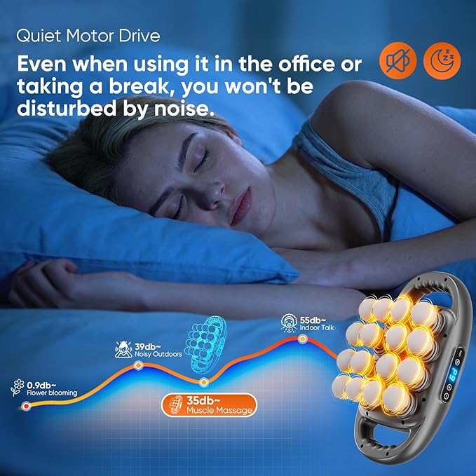 16 Head Massage Gun Deep Tissue, Quiet Back Massager - Image 5