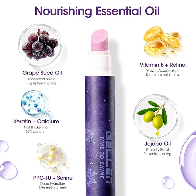 Gellen Ceramic Cuticle Oil Pusher Pen, 2-in-1 Cuticle Care Set - Image 7