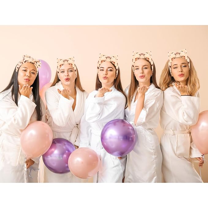 Semato Leopard Spa Headband Bachelorette Party Favor Set Skincare Headbands - Image 6
