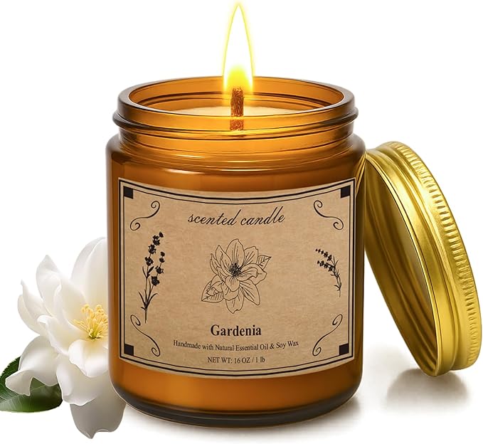 Scented Candles for Home, 16oz Soy Wax Candle, 100 Hour Burn Time, Gardenia by Unknown