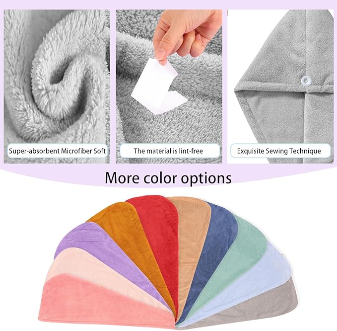 Microfiber Hair Drying Towel Wrap - Image 5