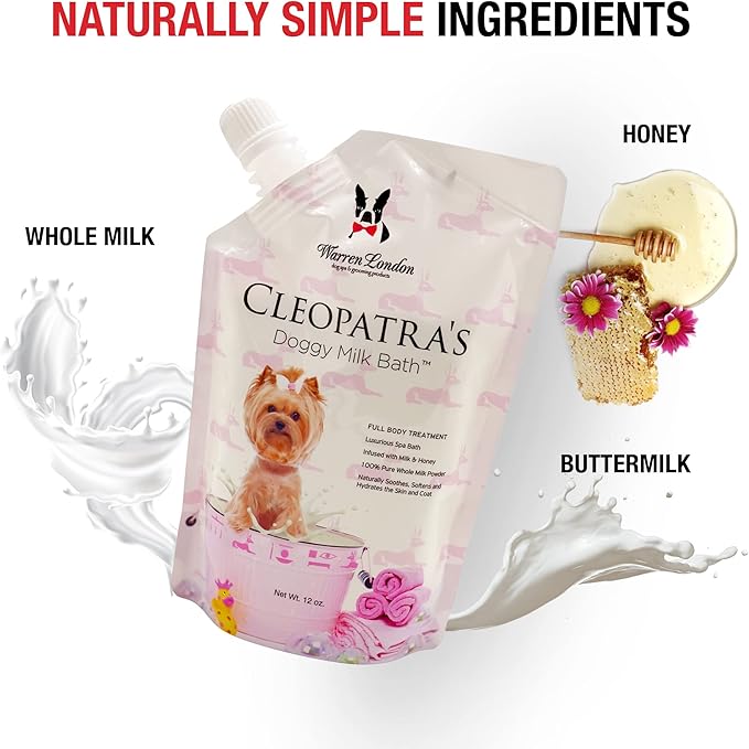 Warren London Cleopatra's Doggy Milk Bath 32oz | Luxurious Dog Shampoo and - Image 4