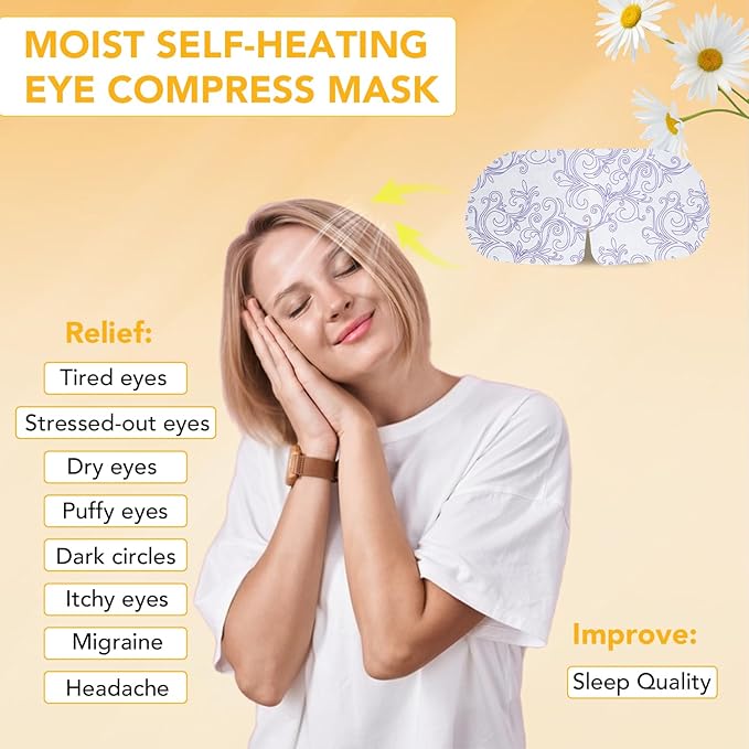 XPCARE Steam Eye Masks for Dry Eyes, Self Heated Steam Warm Eye Mask, - Image 2