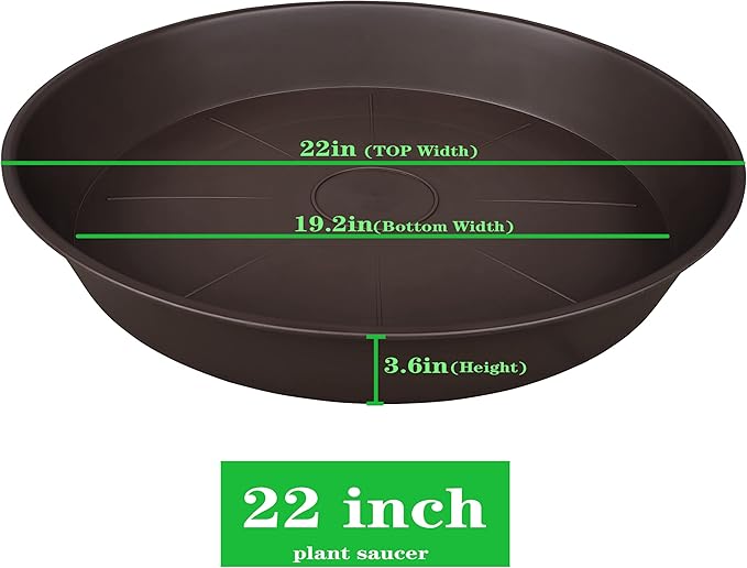 2 Pack of 20 22 inch Plant Saucer, 3.6" Depth Tray, Large Deep Heavy Duty - Image 2