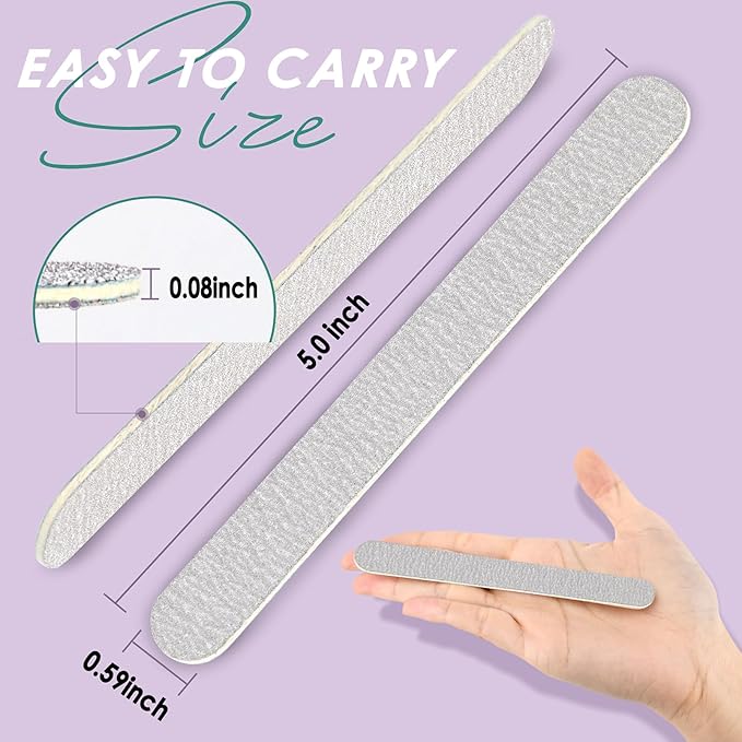 Professional Disposable Zebra Nail Files 100/180 Grit 5" Double Sided Emery - Image 3