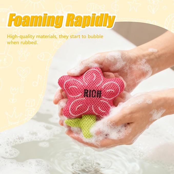 Kids Loofah, Cute Cartoon Animal Kids Bath Sponge - Image 6