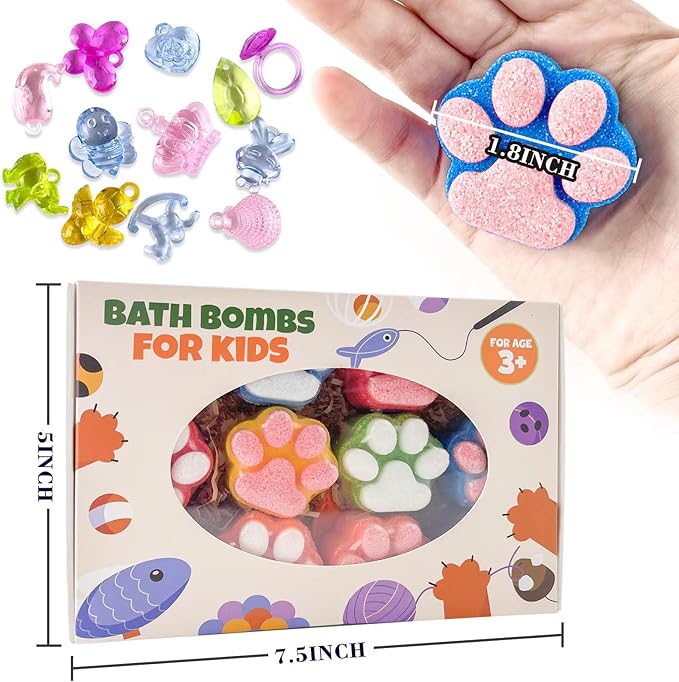 Paw Bath Bomb for Kids with Surprise Toys Inside, SPA Fizzy Bath Bomb Gift Set - Image 3
