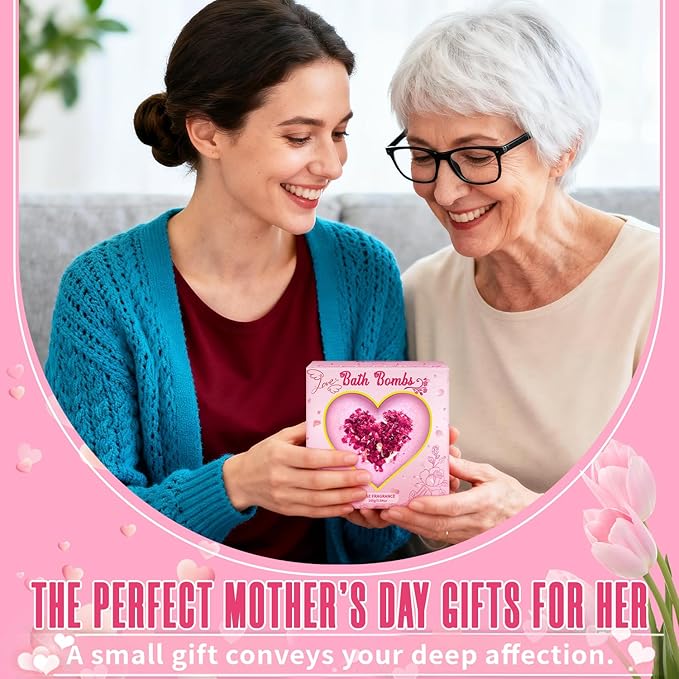Bath Bombs for Women XXL, Basket Set for Mothers Day Gifts for Mom, Organic - Image 7