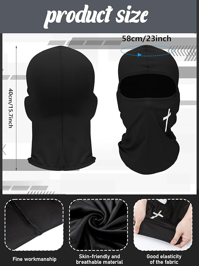 SATINIOR 6 Pcs Ski Mask Cover Balaclava Full Face Mask Summer Face Cover UV - Image 2