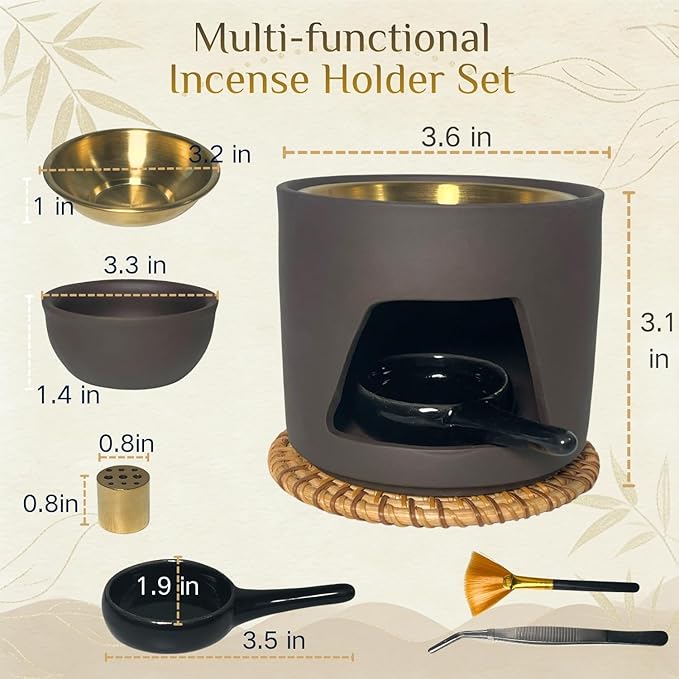 5 in 1 Incense Diffuser & Holder Set, Ceramic Aromatherapy Burner - Image 8