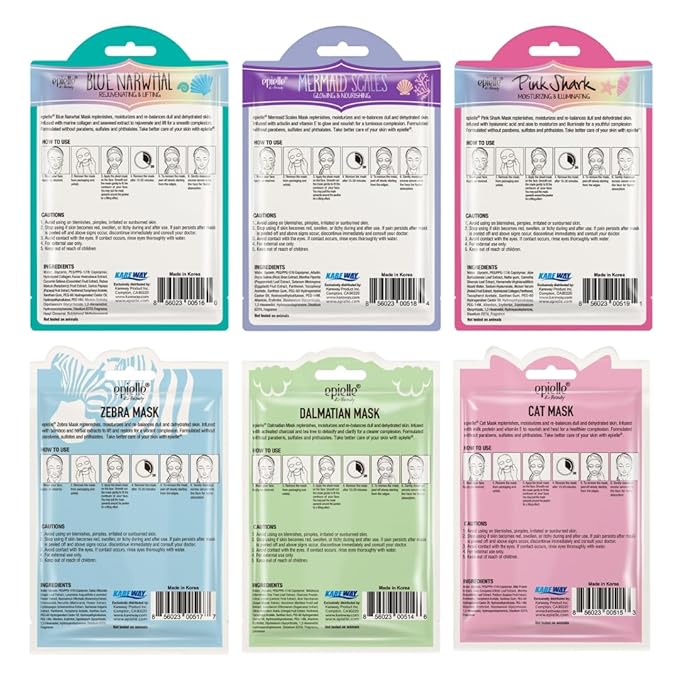 Epielle Character Face Mask Wave & Wild 12 Pack, Fun & Effective Korean Skin - Image 9