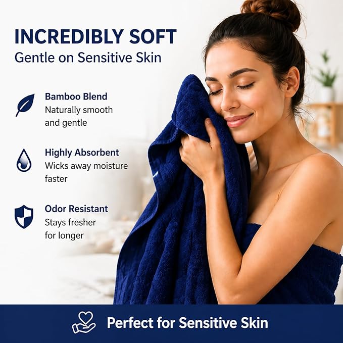 SEISSO 4 Pack Extra Large Bath Towels 63"x35", Bath Sheets - Image 3