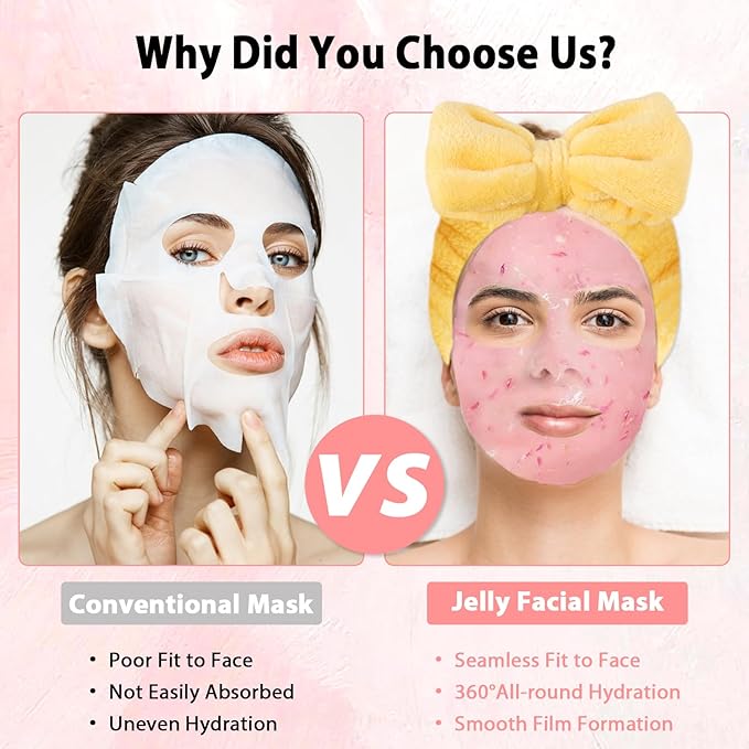 Pjordo Jelly Masks Set for Facials Professional Spa, 10 Pack Jelly Mask Powder - Image 5