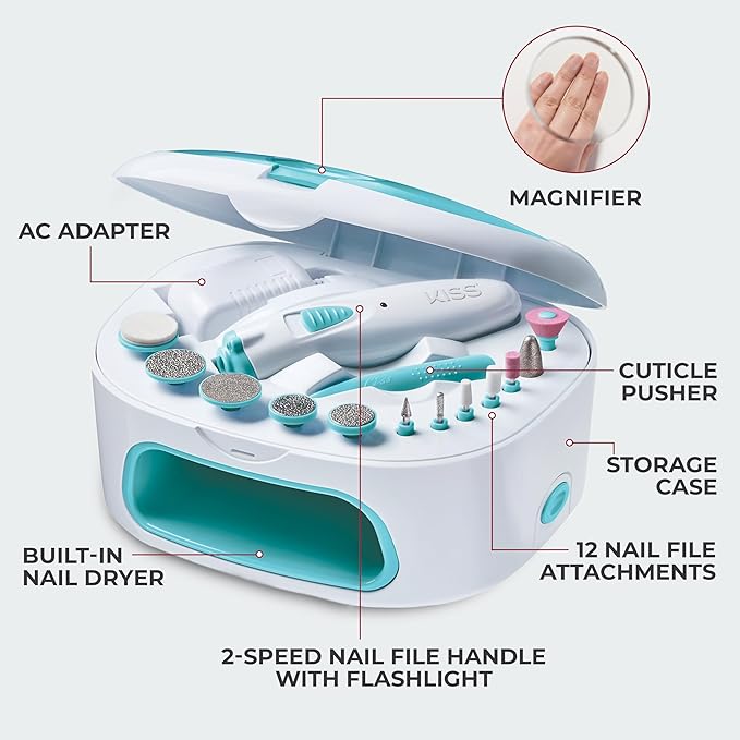KISS Professional, Electric Nail Drill/Electric Nail File & Nail Dryer System - Image 2