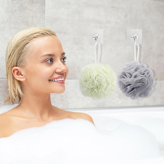 8 Small Mesh Pouf Bath Sponge - Image 5