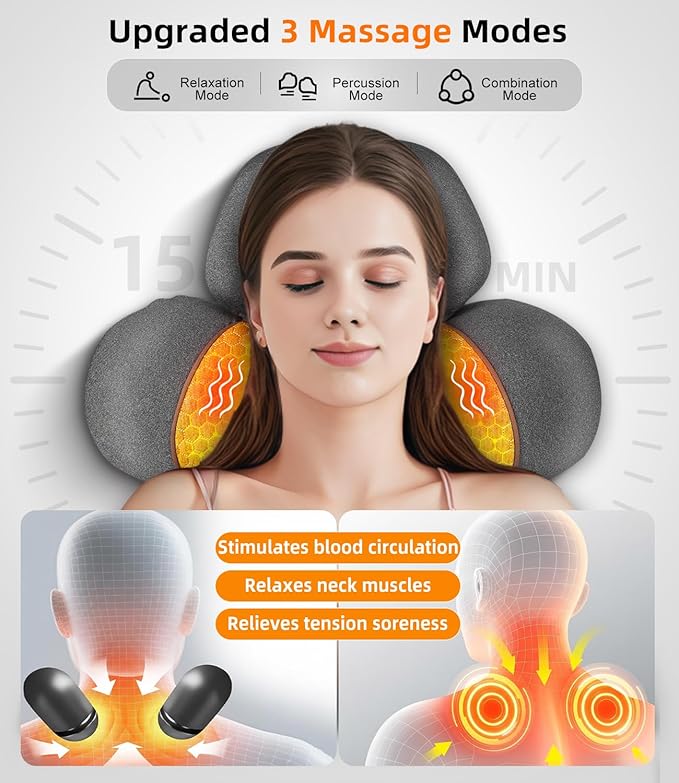 Upalled Cordless Heated Neck Massager Pillow - Image 4