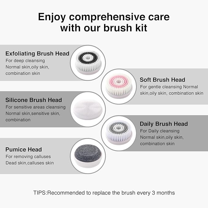 UMICKOO Electric Facial Cleansing Brush, 2-Way Rotating Face Scrubber - Image 6