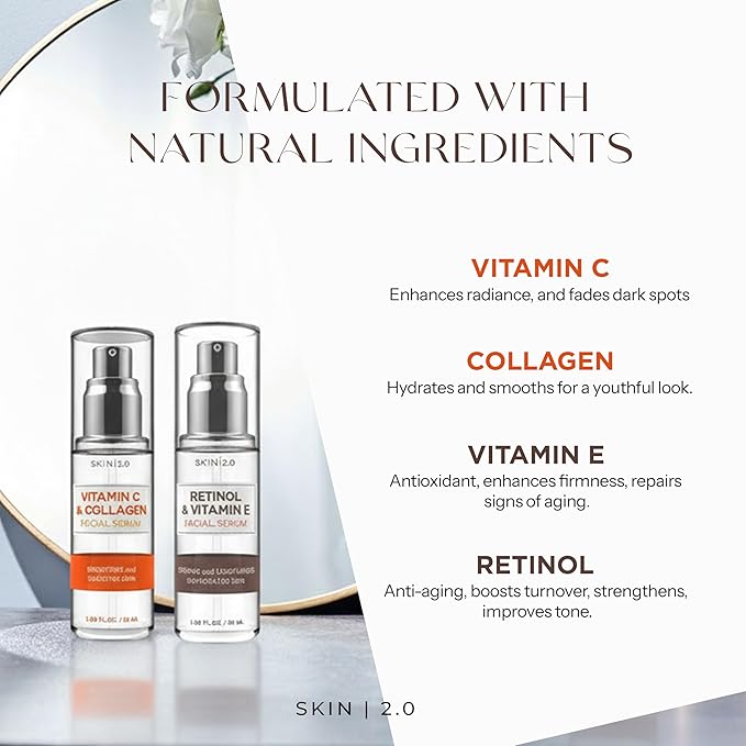 Skin 2.0 Retinol & Vitamin E + Collagen & Vitamin C Serum - Image 6