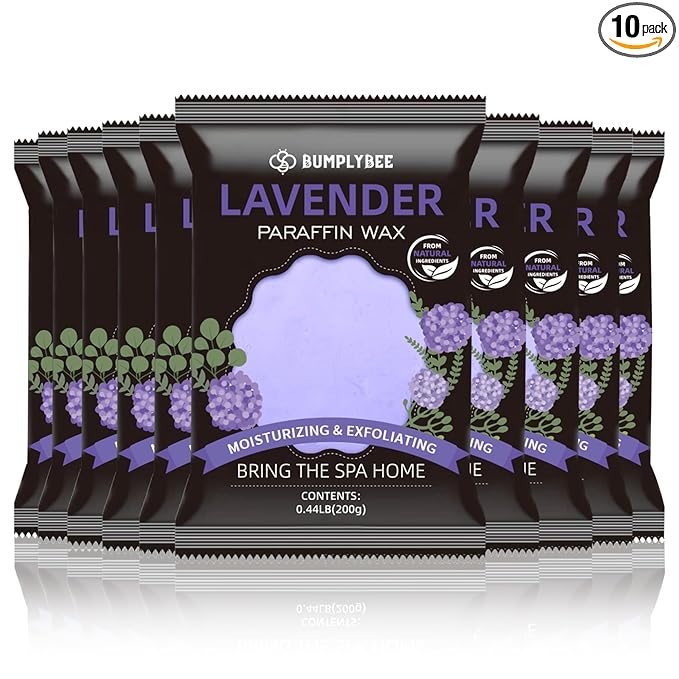 BUMPLYBEE Paraffin Wax for Hand and Feet, 10 Pack Lavender Paraffin Wax Refills by BUMPLYBEE-BringTheSPAHome