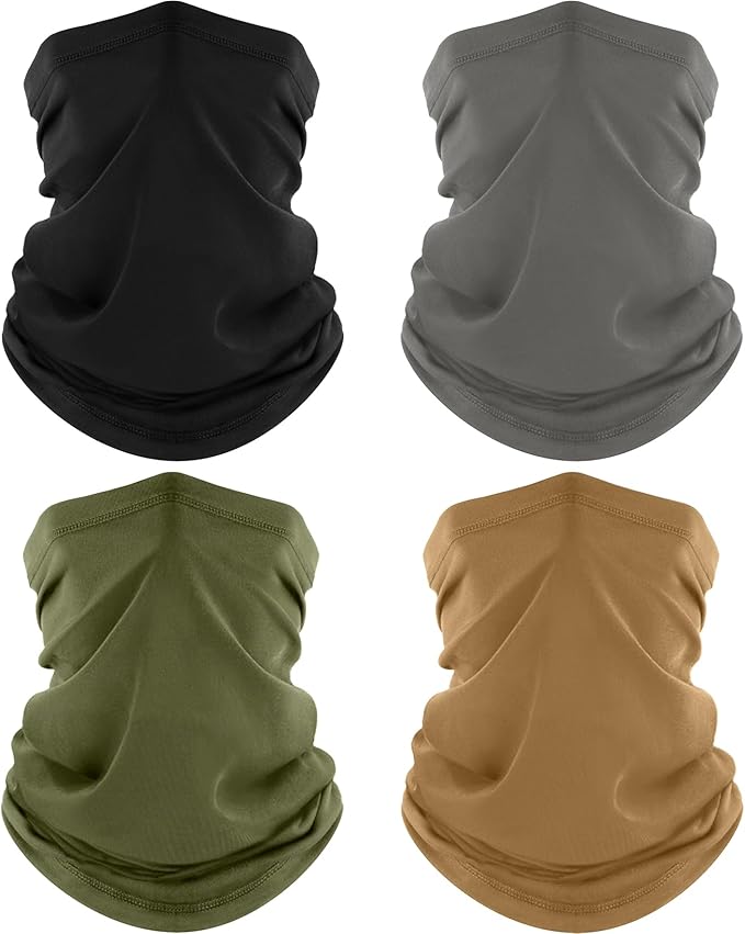 ROXUN 4 Pack Neck Gaiter, Cooling Breathable Face Mask UV Protection Scarf by Roxun