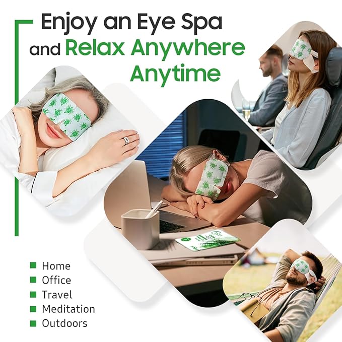 BeHoomi Steam Eye Mask, Self Heating Disposable SPA Warm Compress - Image 6