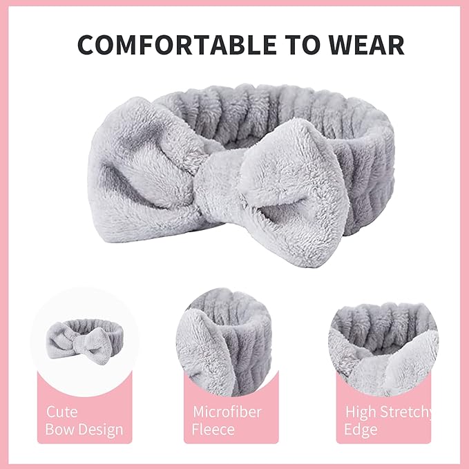 WSYUB Spa Headband, Fluffy Makeup Headbands, Slumber Party Supplies, Facial - Image 5