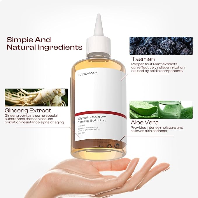 Glycolic Acid Toner: 240ml Glycolic Acid 7% Exfoliating Toner Toning Solution - Image 4