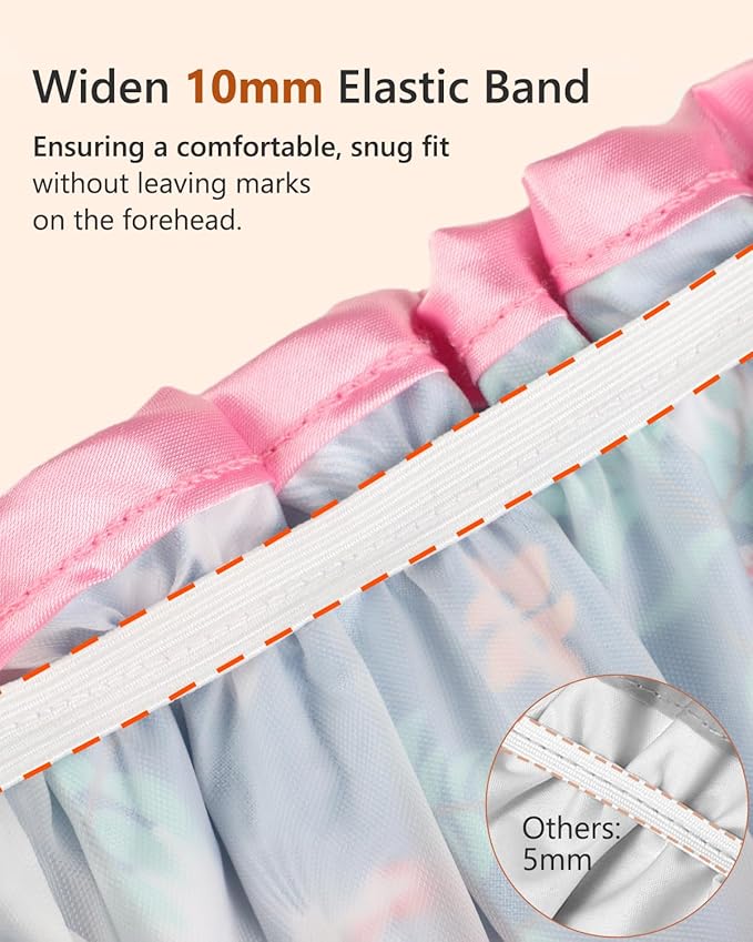 mikimini Medium Shower Cap for Girls and Women, Flamingo Shower Caps - Image 3