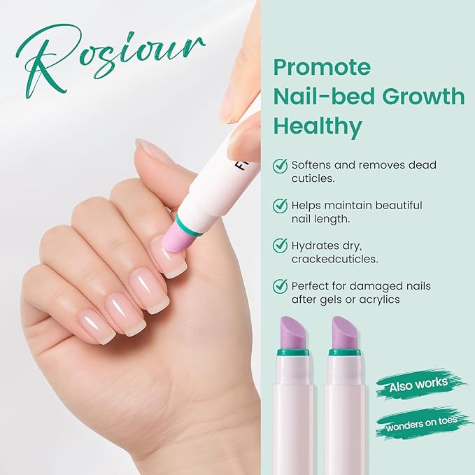 Ceramic Cuticle Oil Pusher Pen: 3-in-1 Nail Cuticle Buffer Pens - Image 3